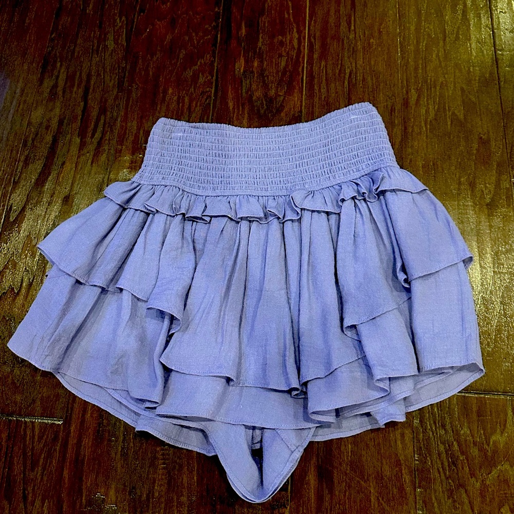 Purple flowy mini skirt